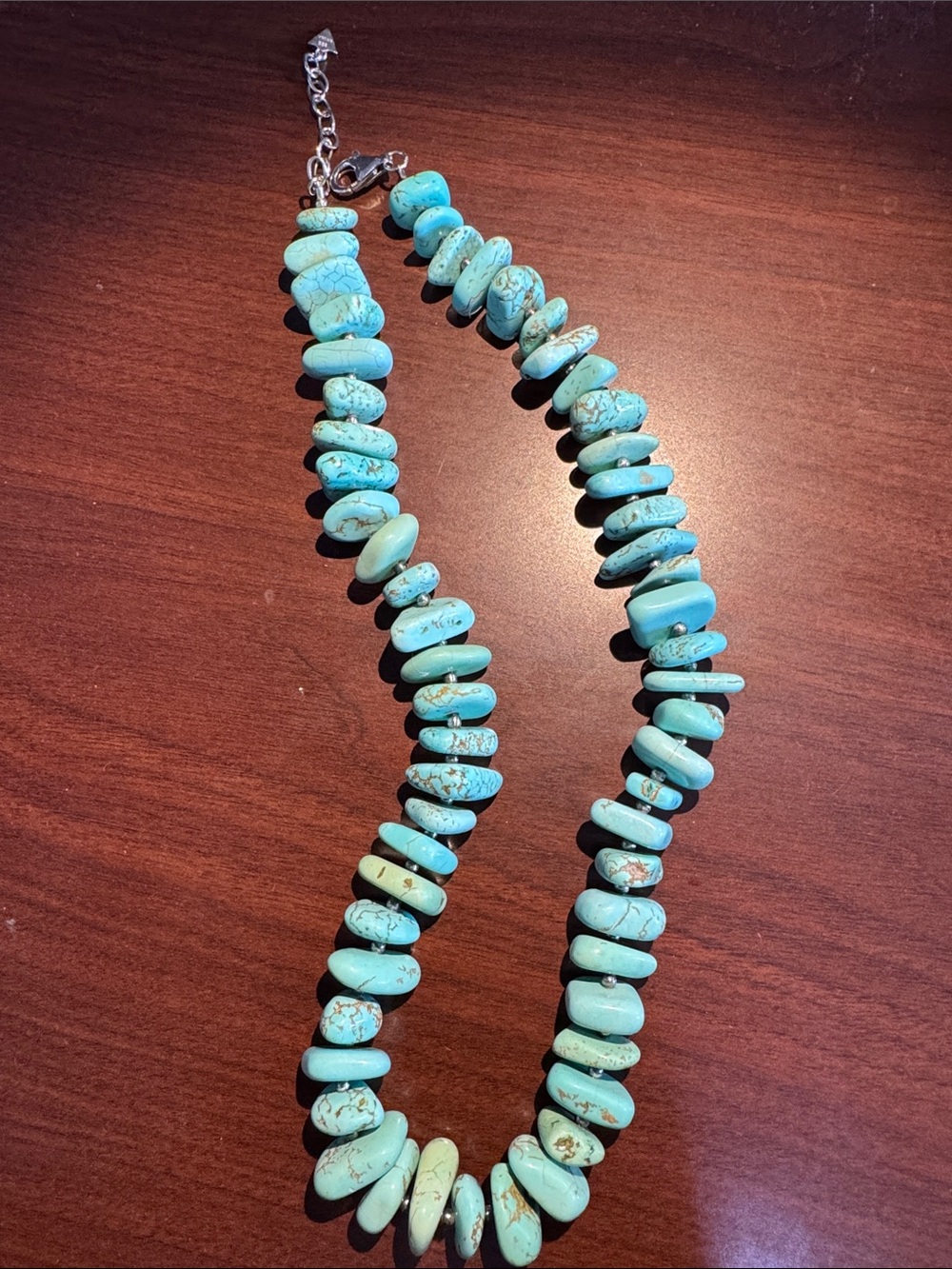 Silpada Retired Sterling Silver Chunky Turquoise Howlite Bead Necklace N1716